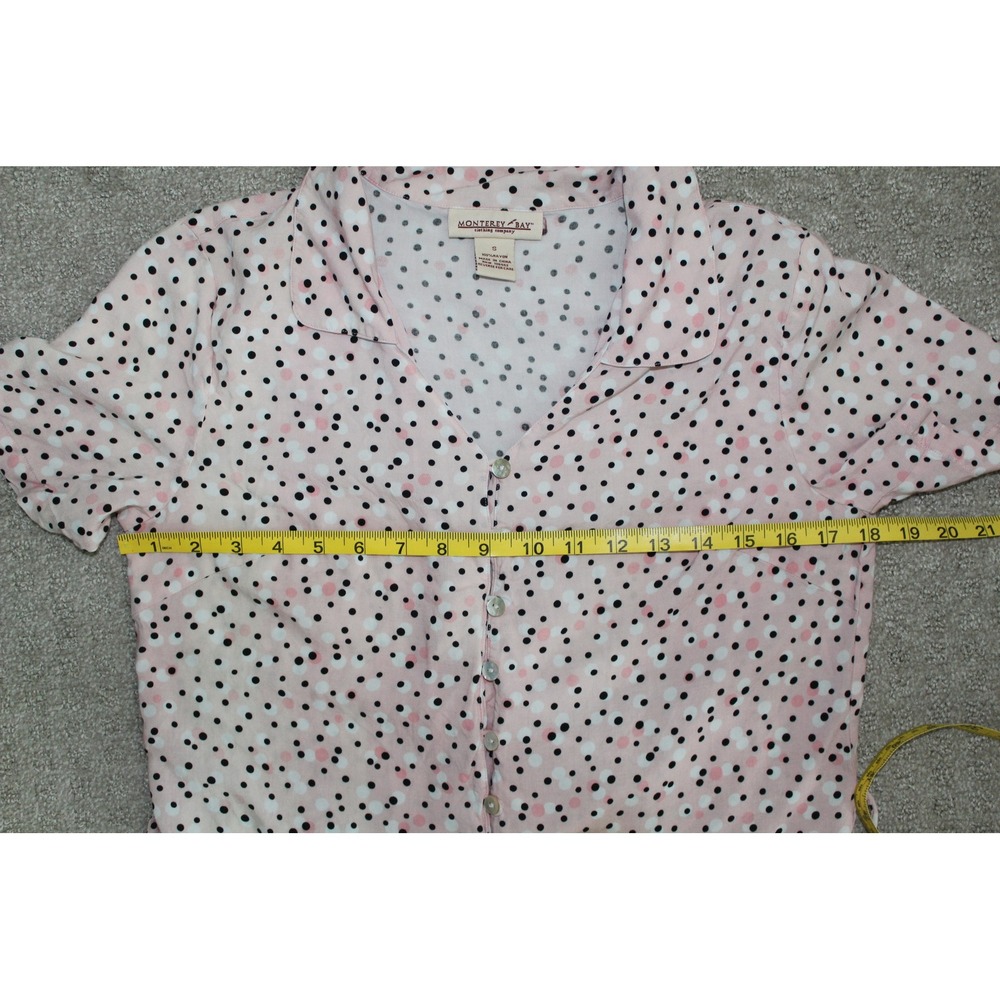VTG Pink Polka Dot 2 Piece Set Button‎ Front Top & Maxi Skirt Women's Small - Picture 9 of 16